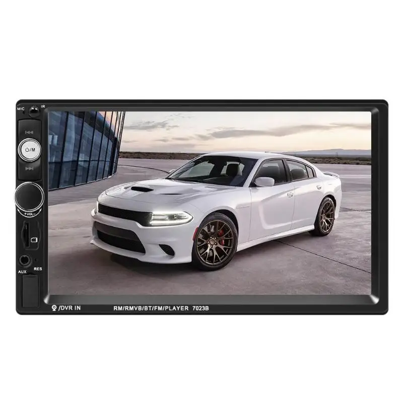  7023B Bluetooth manos libres coche estéreo 7 pulgadas USB AUX Radio cabeza FM tarjeta adaptador uni