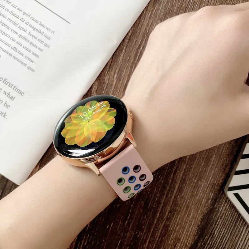 20mm/22mm Strap for Samsung Galaxy Watch 4/3/46mm/42mm/Active 2/Gear S3 Frontier Silicone Bracelet Huawei Watch GT/2/2e/Pro Band