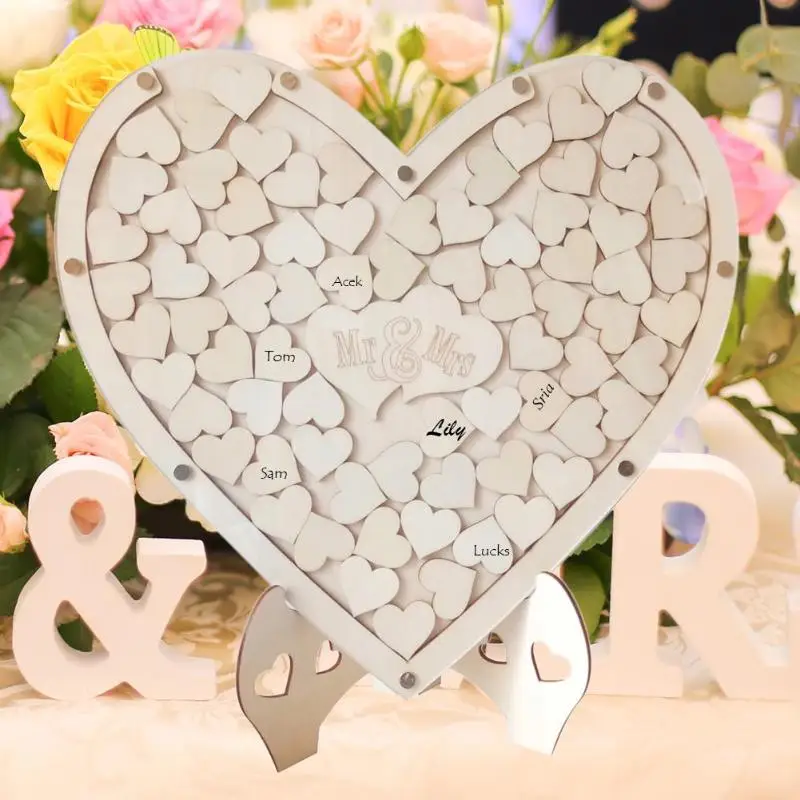 Технология изготовления свадебной книги фанера деревянная в форме двух сердец под заказ, декор для свадебной вечеринки
