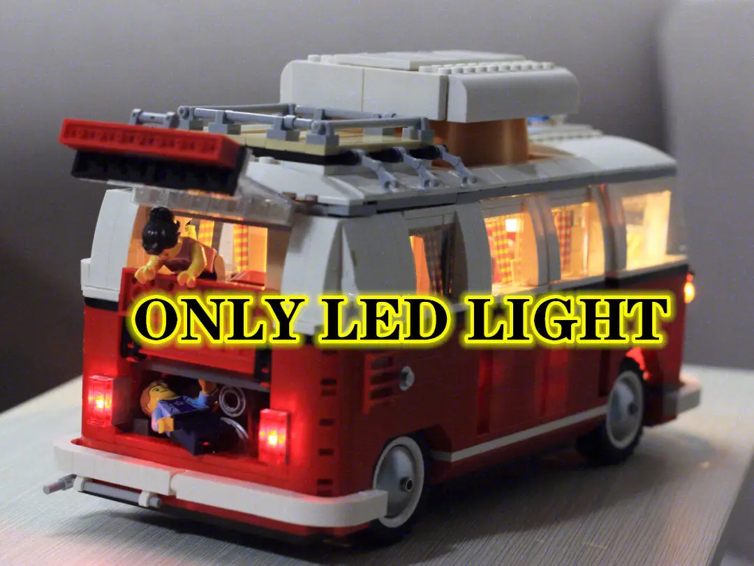 21001 Volkswagen T1 Camper Van Creator Expert Совместимость с Iegoset 10220 строительные блоки кирпичи модели классических машин игрушки подарки - Цвет: Only LED LIGHT