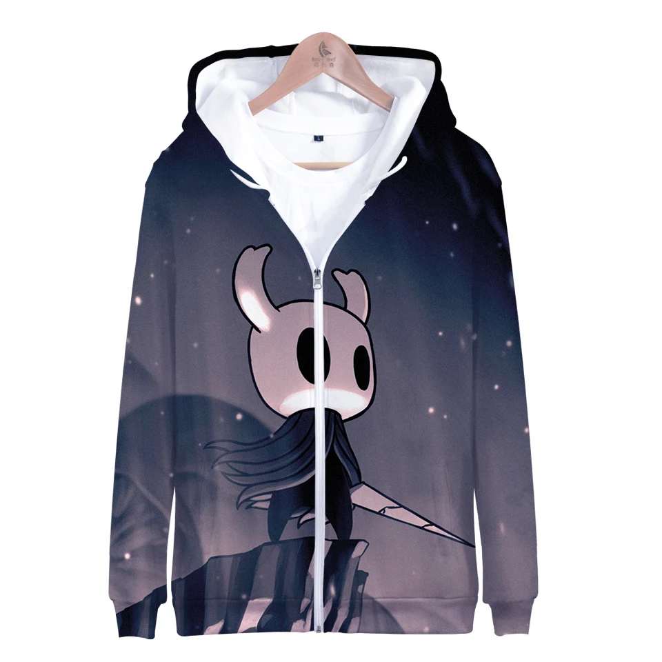 

2021 Hot Sale Hollow Knight Zipper Hoodies Sweatshirts Men/Women Harajuku Casual Hollow Knight Hooded Pullover Casual Tops
