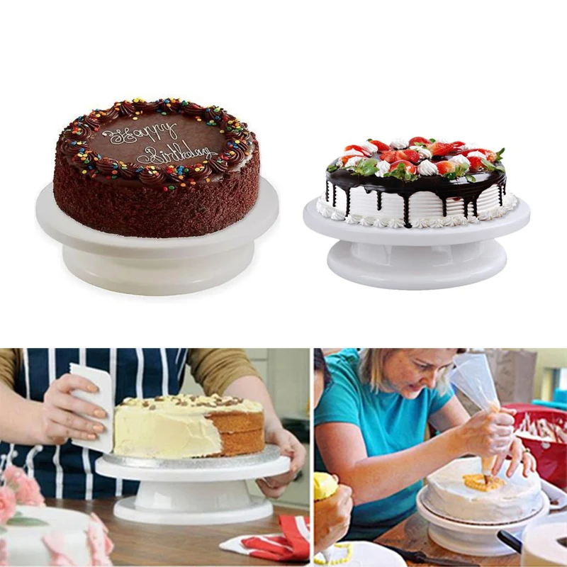 28cm Pastry Turntable Plastic Cake Rotating Table Anti-skid Round