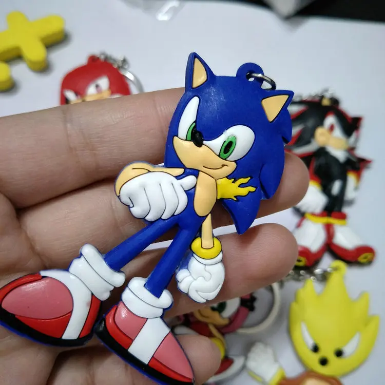 Sonic брелок для мальчика двуххвостый лиса защита окружающей среды ПВХ текстура брелок скорость звука три сестры кулон брелок