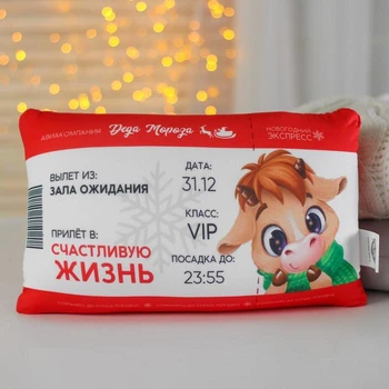 

Anti-stress pillow "Ticket to a happy life"