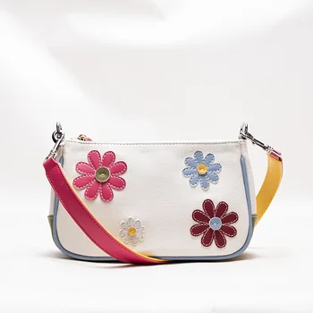 

L'OMBRE сумки Women Baguette Handbags Casual Canvas Shoulder Tote Bags Flower Pattern