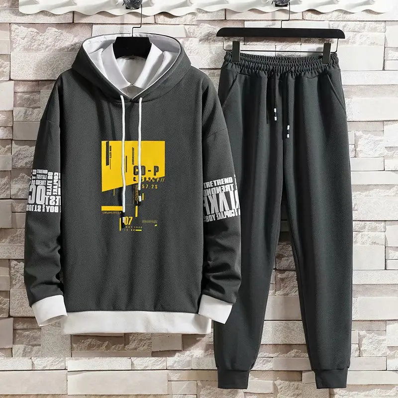 Spring Autumn Men's Sets Japan Style Long sleeve Hoodies+Solid color  joggers Casual Pants Fashion 2 for Sets Men Clothing Sets - AliExpress