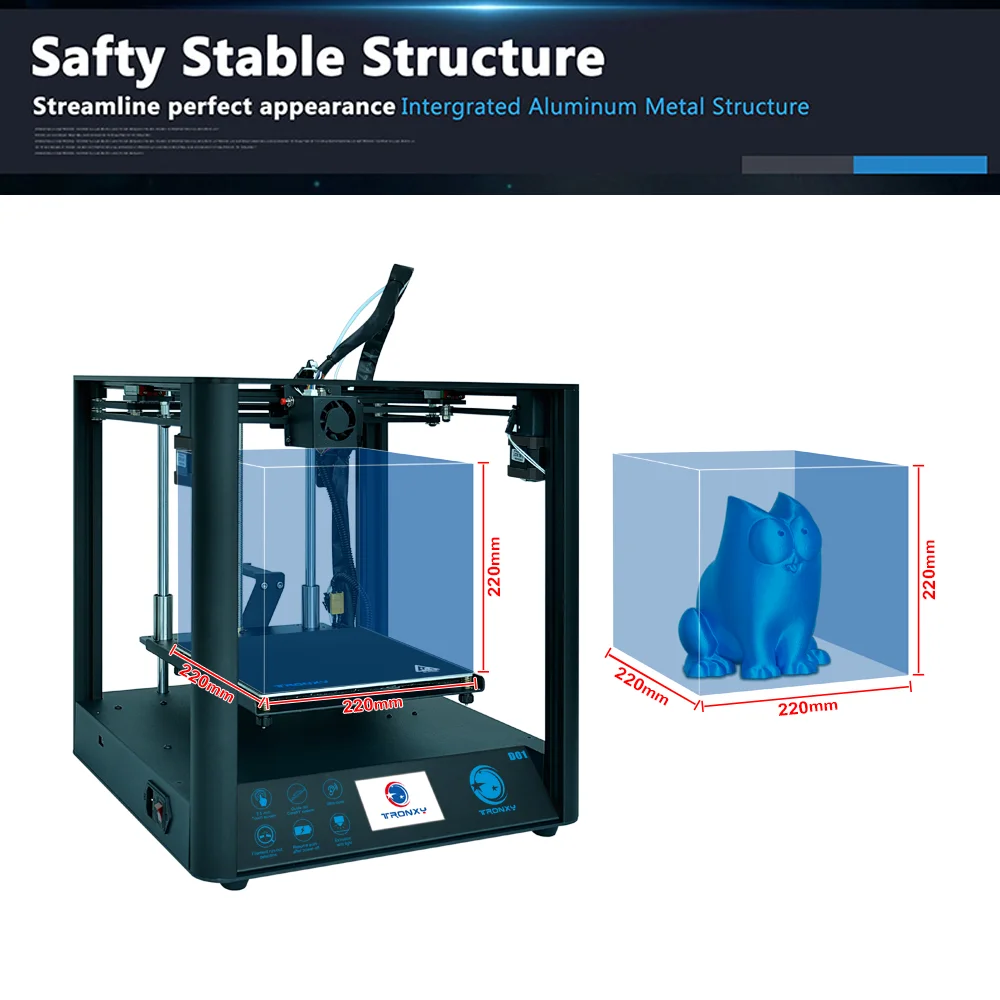 Tronxy новейший D01 3d принтер CoreXY структура промышленная линейная направляющая бесшумный дизайн Titan экструдер высокоточная печать