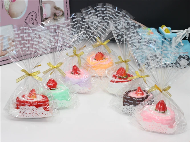 DHL 100sets Cute Mini Baby Washcloth Hand Towel Face Towel Christmas Party Wedding Xmas Gift Colorful Cake Shape Towel