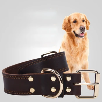 

Leather Dog Collar Leash Dogs Collars Leather Dog Training Leash Rope for Small Medium Large Dogs Pitbull Puppy Collar