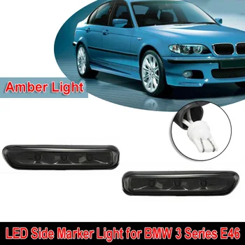 

Auto Side Marker Light LED Indicator Lamp For BMW E46 3 Series 2/4 Dr Coupe Smoke Amber Accessories