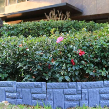 

4 Pcs Fence for Garden / Simulation Stone Brick Fence Plastic Privacy Fence Gardening Flower Garden Patio Vegetables Yard Fences