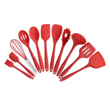

10-piece Set Silicone Kitchenware Non-stick Silicone Kitchenware Set Environment Friendly Cooking Tools