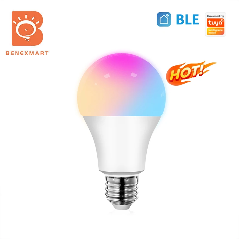 Último tonto encanto Benexmart bombilla LED inteligente, lámpara con cambio de color, E27, RGBW,  regulable, funciona con temporizador, Tuya BLE, 10W|Bombillas y tubos LED|  - AliExpress