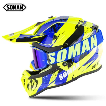 

Modular Flip up Motocross Helmets Motorcycle Helmet+SM15 Goggles casco capacete moto ECE Approved For Soman SM633 Full Face