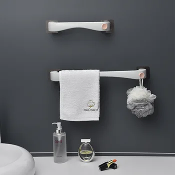 

Bathroom Hanging Towel Rack Rotating Single Rod Hole-Free Bathroom Towel Rack Towel Rod Rag Rack Suctorial