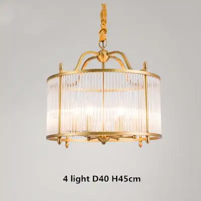 Американский современный декор медная светодиодная люстра E14 Lustre K9 Crystal Luminarias круглая светодиодная Подвесная лампа освещение класса люкс светильники - Цвет корпуса: A D40CM H45CM