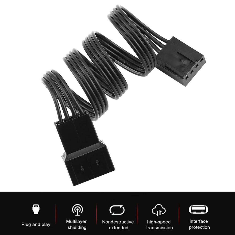 4 Pins CPU Cooling Fan Extension Resistor Cable Wire Internal Power Cord Internal Extension Cable Fan Extension