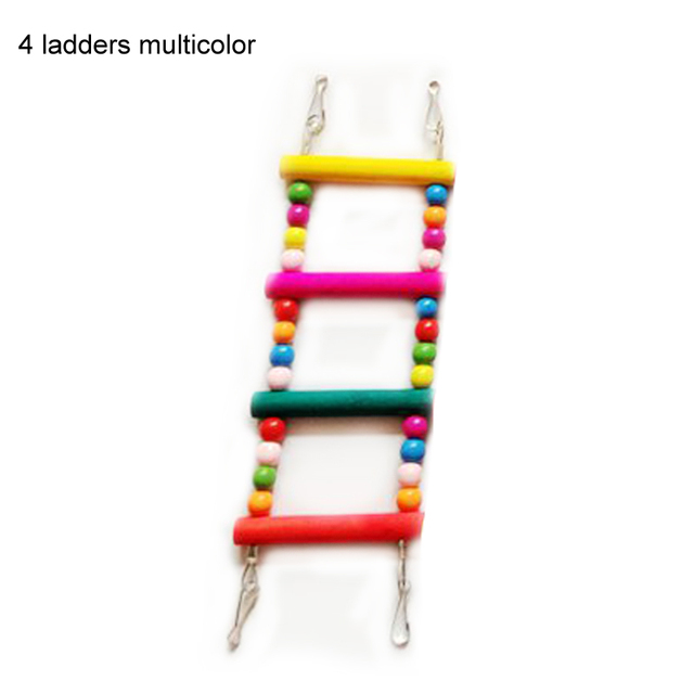 Pets Bird Supplies Hanging Colorful Balls Climbing Toy 1 Pcs Parrots Ladders with Natural Wood Bird Toys
