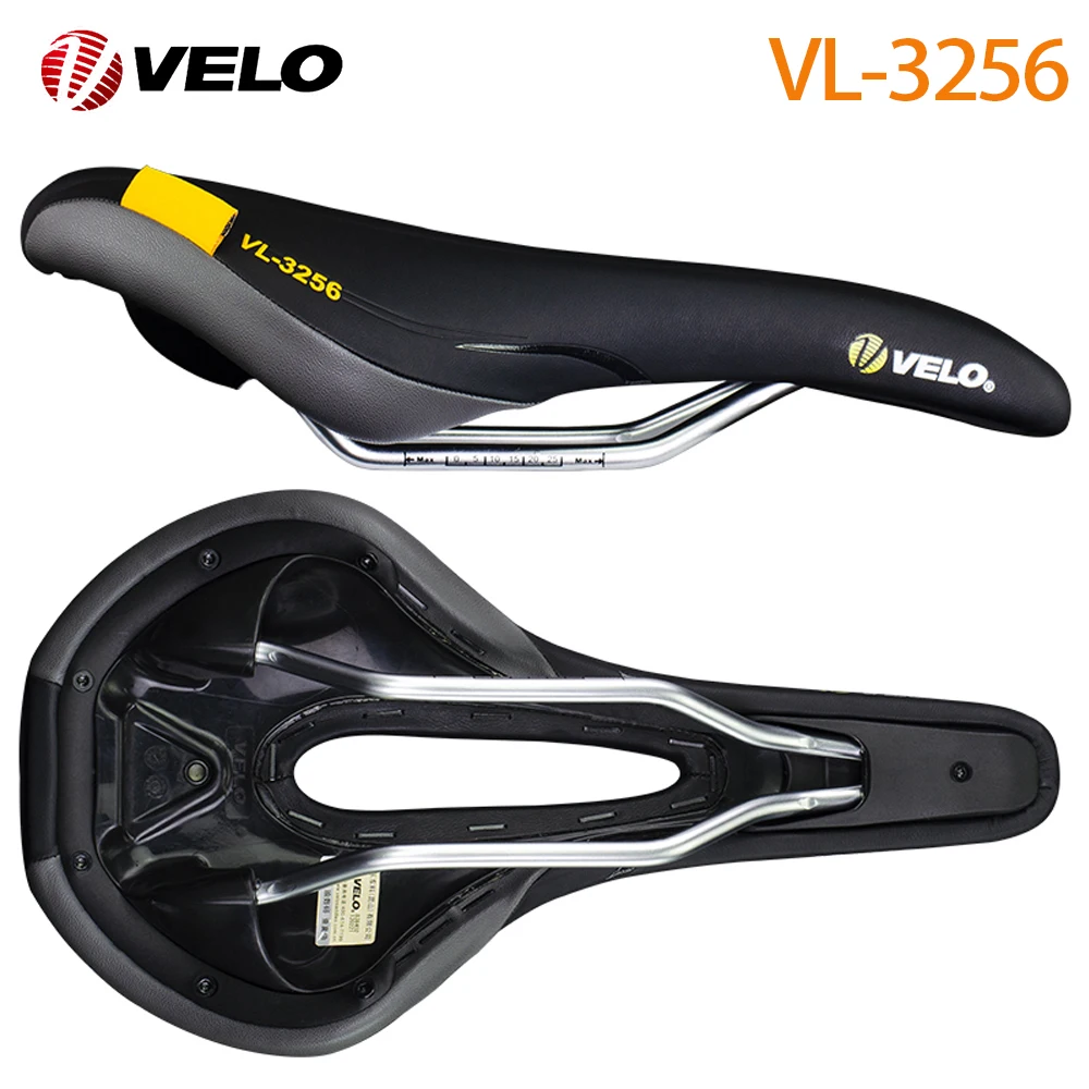 VELO Original VL-3256 PU Comfortable Steel Rail Bicycle Saddle for Road Gravel MTB Off-Road City Touring Bike Cycling Parts Bicycle Saddle
