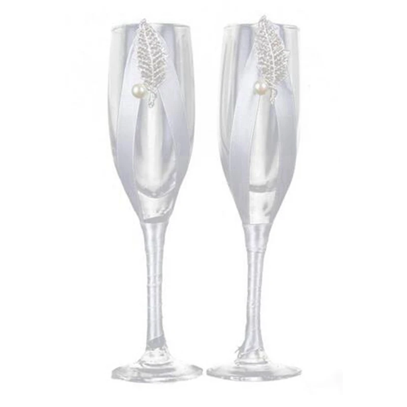 

2Pc/Set Creative Gift Bridal and Groom Champagne Flutes Wedding Glasses Set Cup Toasting Goblet for Weddings Party