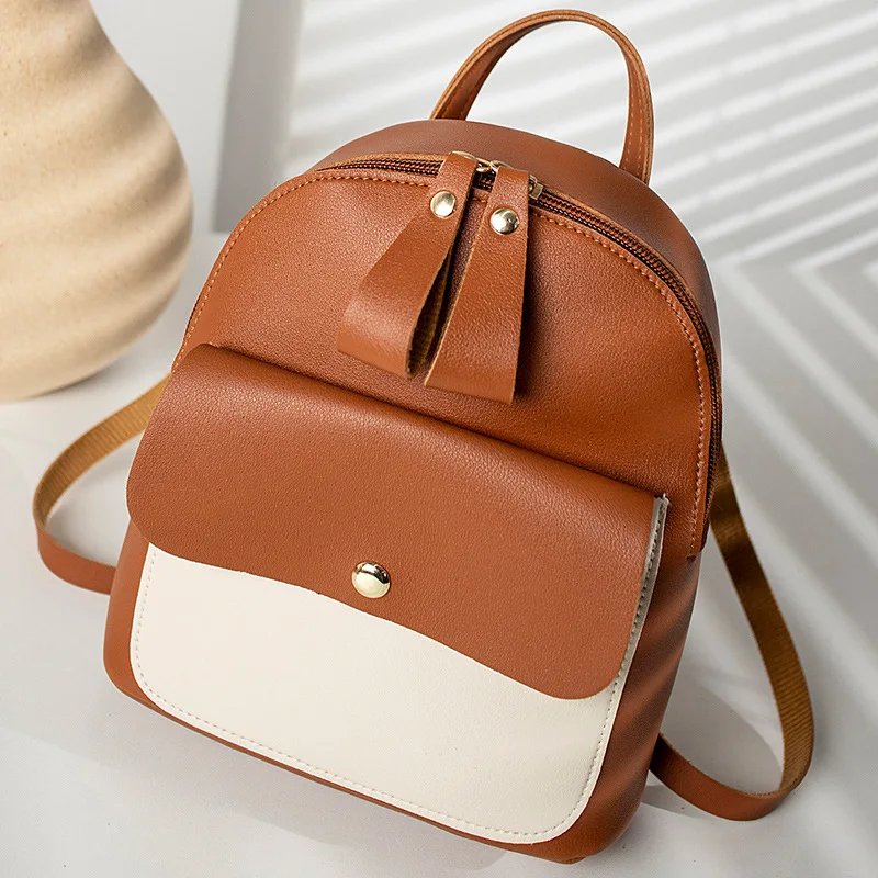 

Mini Backpack Women PU Leather Shoulder Bag For Teenage Girls Kids Multi-Function Small Bagpack Female Ladies School Backpack
