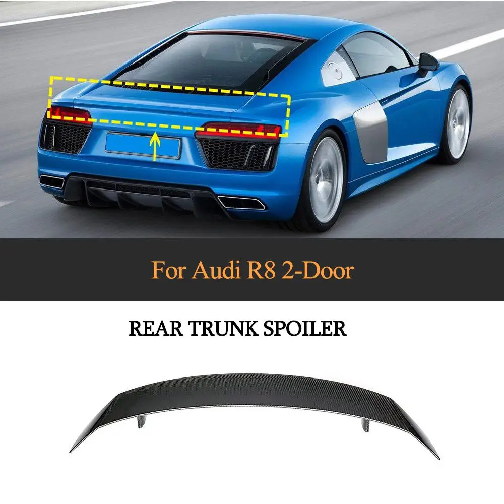Авто Задний спойлер, крыло, багажник для Audi R8- активный спойлер для багажника из углеродного волокна