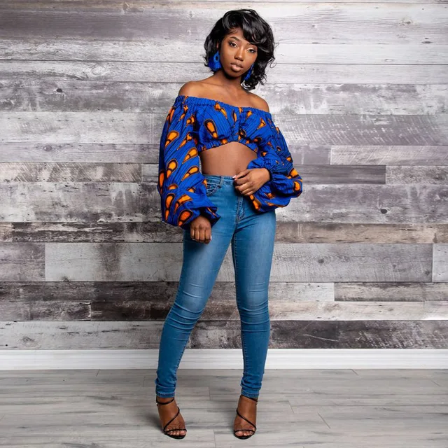 Onos African Off Shoulder Crop Top