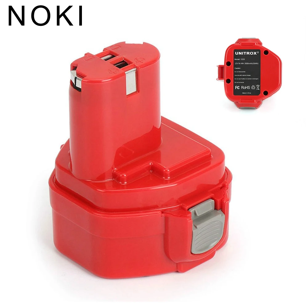 

2Pcs Makita 12V 3.0Ah NiMh Replacement Battery for 1220 1222 1234 1235 192598-2 PA12 12-Volt NiCd Cordless Power Tools Battery