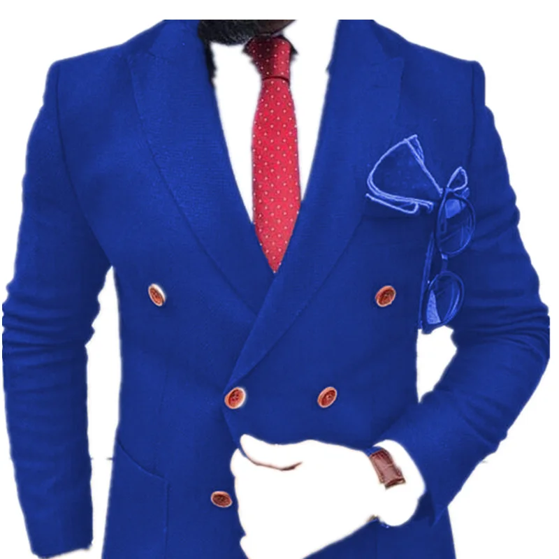 Traje de chaqueta de hombre de negocios de oficina de color marino, esmoquin de boda corte Delgado, Blazer de Gala hecha a medida, chaqueta de fiesta de de traje|