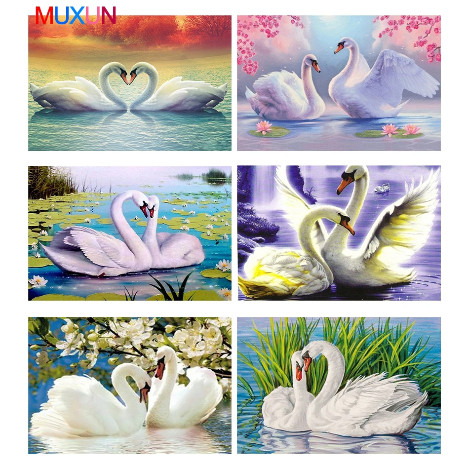 

5D Diy Diamond Painting Embroidery Swan Crystal Drawing Needlework Gift Full Diamond Mosaic Cross Stitch Home Decor Rp590