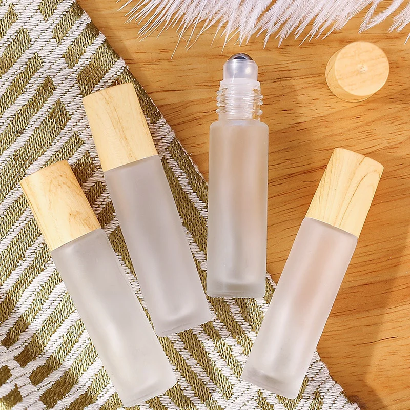 

Roll on Roller Bottle Essential Oils Bottle Frosted Glass Refillable Perfume Bottle Deodorant Containers with Caps