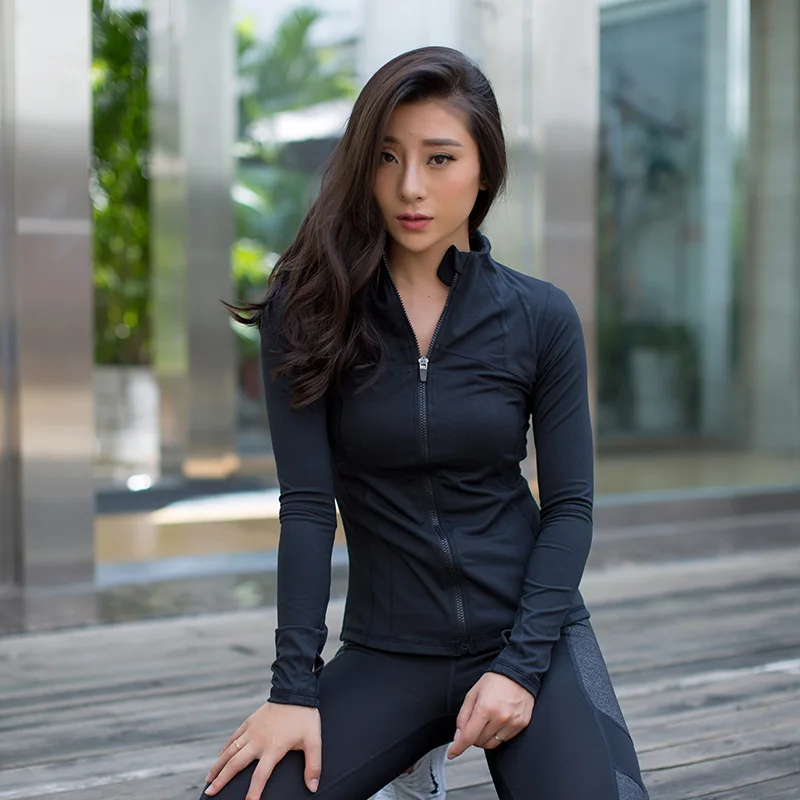 

Zipper Cardigan Sports Jackets Women's Running Long-sleeved Upper Garment Quick-Dry Jacket Slim Fit Yoga Clothes Slimming Fitnes