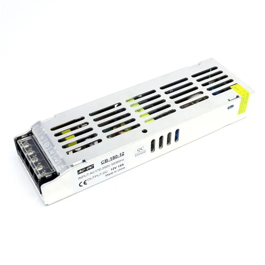 AC 170 V-250 V к DC 15A 12V 180W Выключатель питания ультратонкий Светодиодный драйвер 50/60Hz