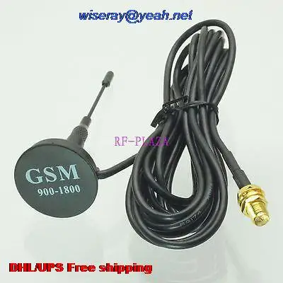 

EMS 100 pcs GSM Antenna 900/1800MHZ 3dBi GPRS GSM RPSMA female nut Magnetic Base for Ham Radio antenna aerial antennae-A1
