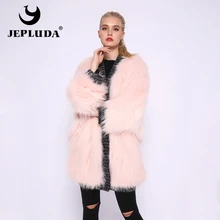 JEPLUDA Luxury высокое качество женская куртка из натурального меха лиса свободная стиль без размера мягкая удобная пальто из натурального меха лисица вязаное Plus Size шуба натуральный мех лисы
