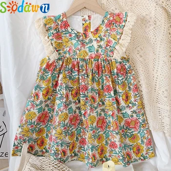 

Sodawn Floral Kids Dress For Girls Kids Clothes Wedding Holiday Girls Dresses Birthday Beach Children Coastumes