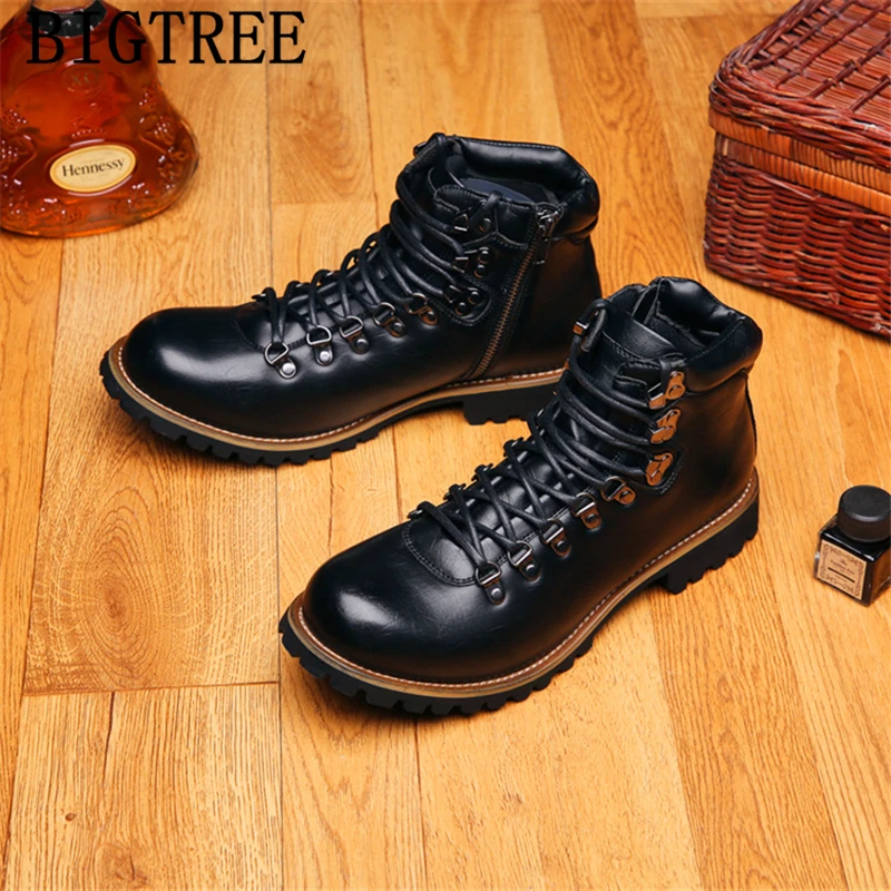 Ботинки из натуральной кожи мужские армейские ботинки Зимняя обувь+ мужские ковбойские сапоги мужские военные ботинки дизайнерская обувь для мужчин Высокое качество zapatos de hombre ботинки мужские ботинки
