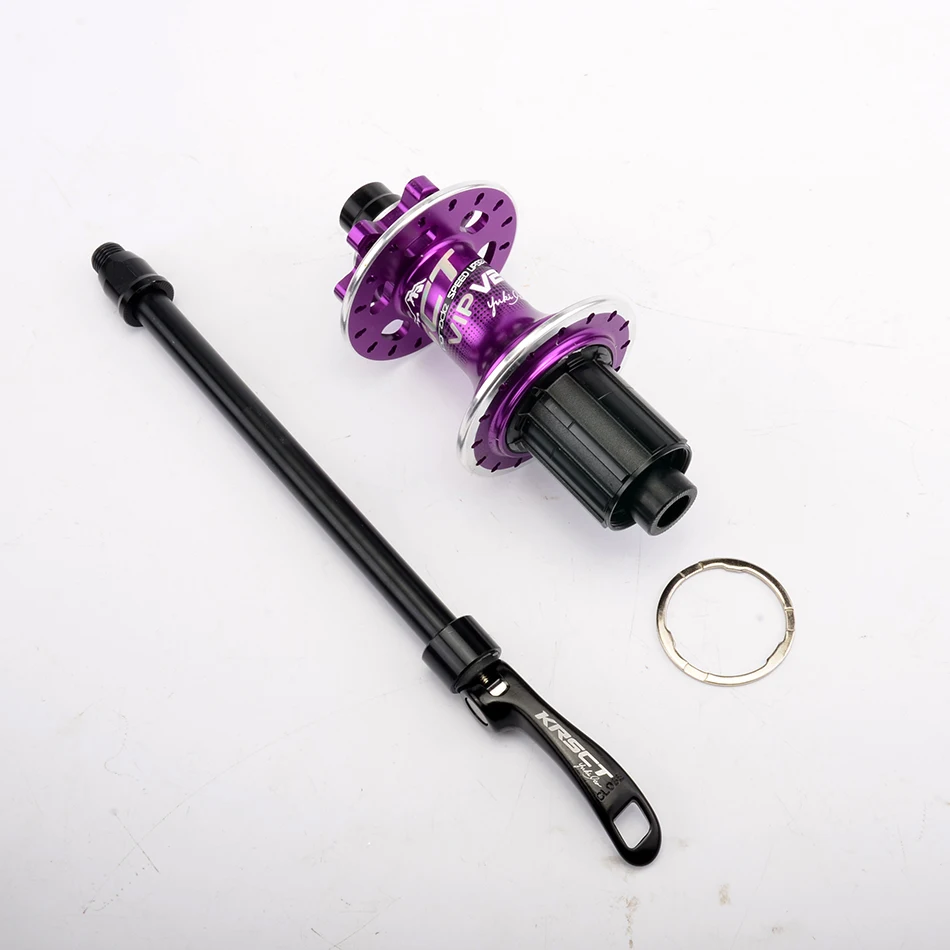 rear purple 142X12 KRSCT Vorne Hinten Hub 32 велосипедная втулка QR Thru Achse 5 Lager 6 Verriegelungen 72 Klicks AM FR MTB горный велосипед Ultraleicht 465g - Цвет: rear purple 142X12