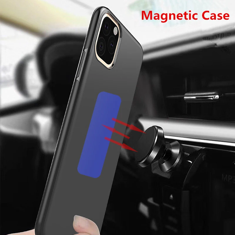 Магнитный автомобильный держатель чехол для iPhone 12 11 Pro Max XR XS X 8 7 6 Plus Mini TPU