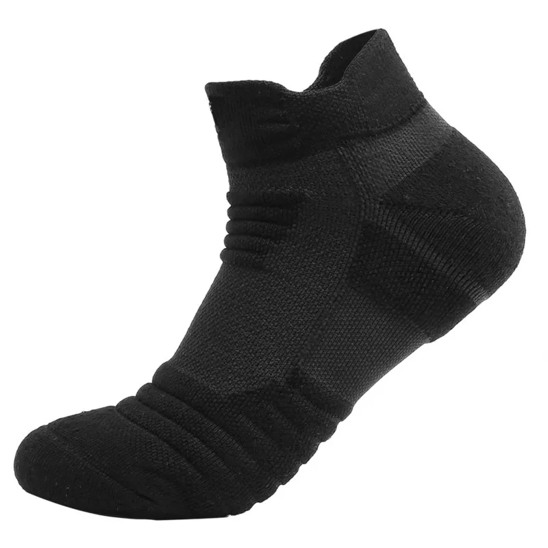 Мужские спортивные толстые баскетбольные Носки, 4 пары в упаковке зимние теплые однотонные мужские хлопковые короткие носки большого размера 44464749 - Цвет: Черный