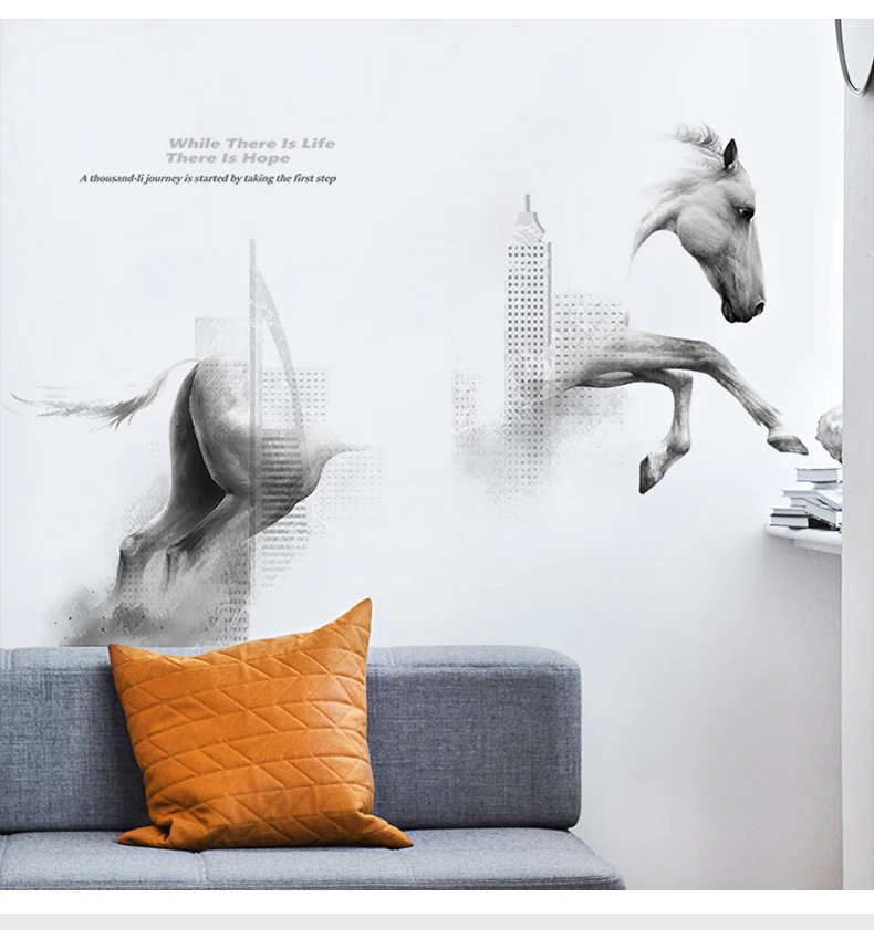 Waliicorners Home Decor Self Adhesive Wallpaper Creative Jumping Horse Wall Stickers 13 H70d901cba24e43c78b435df61308f9b4l