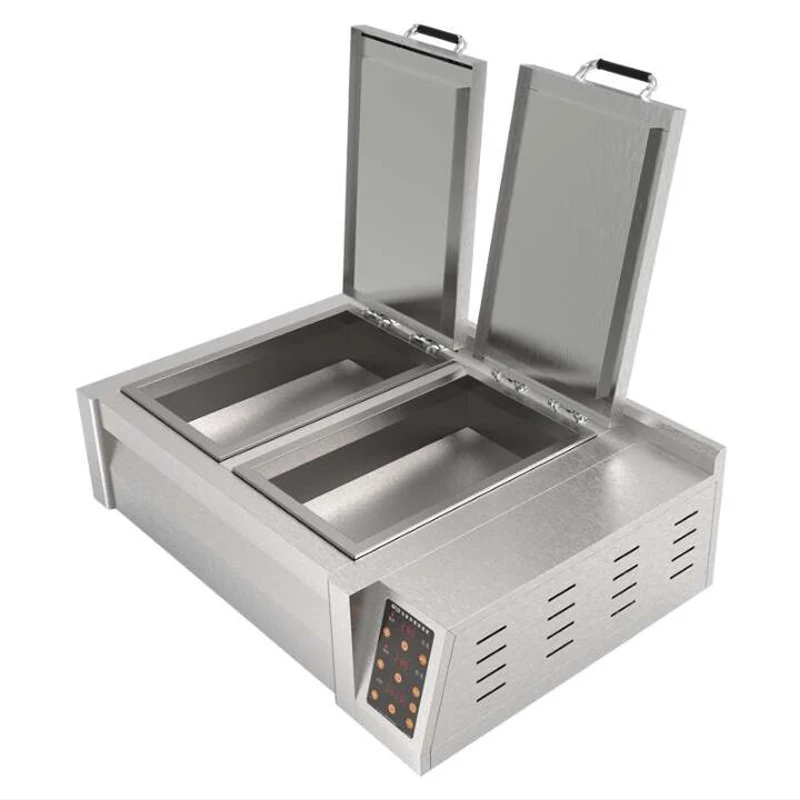 Fully automatic fried dumpling machine commercial electric parallel bars VS horizontal bar fried dumpling machine deep dum