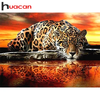 

Huacan Diy Diamond Painting Leopard Animal Full Square/Round Drill New Arrivals Diamond Embroidery Kit Home Decor