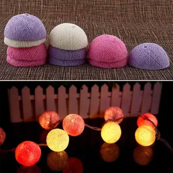 

Cotton Ball Cotton Ball Lights LED String Light Decor Wedding Christmas Party Pink+Blue+Yellow