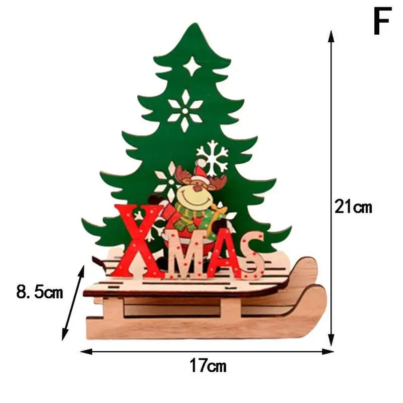 САНТА снеговик олень Рождественские сани украшения Рождественские украшения для поделок деревянные пазлы принадлежности для деревьев подарки на год - Цвет: elk Large size