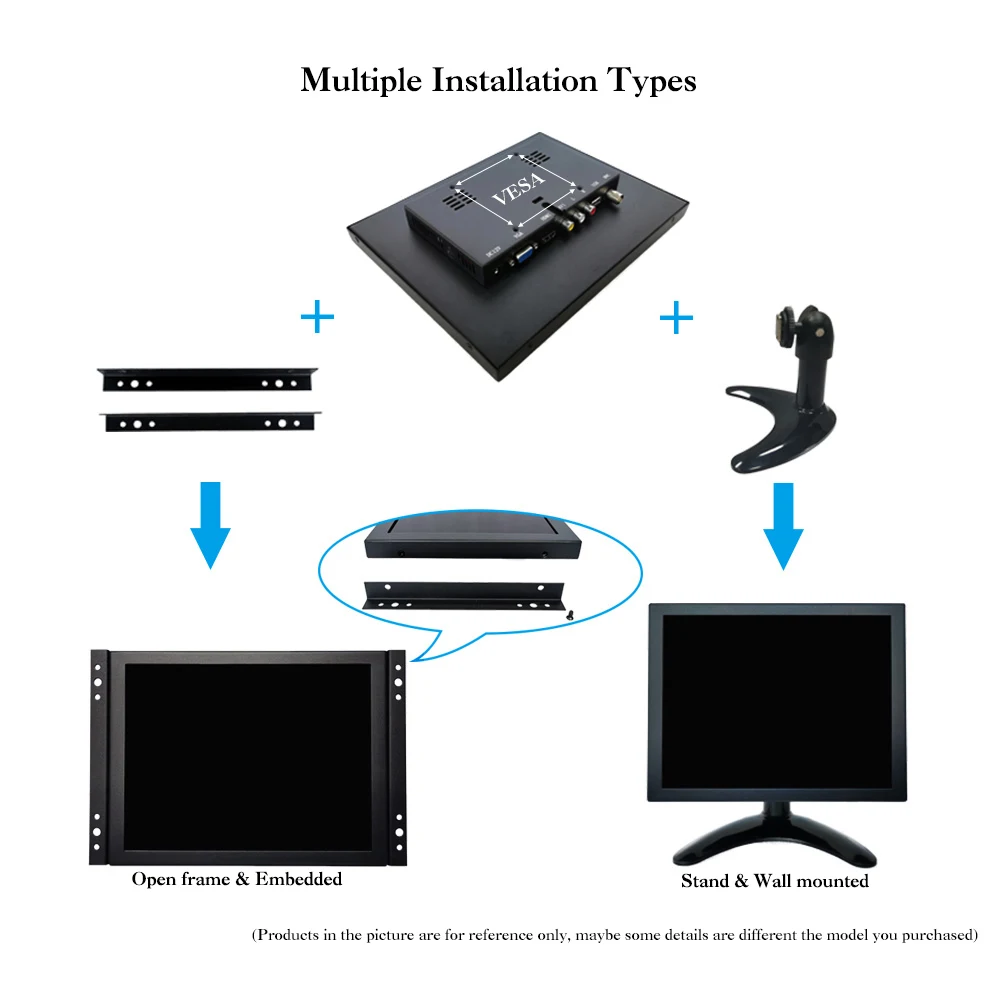 K080TC-ABHUV/" дюймовый 1024x768 VGA USB оборудование для автоматизации панель управления Встроенный открытая рамка сенсорный ПК-монитор ЖК-экран