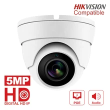 Hikvision совместимый 5MP POE IP камера Открытый/Крытый 2592x1944 купол безопасности видео наблюдения аудио камера CCT