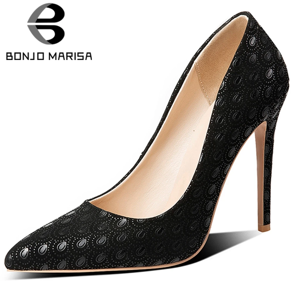 

BONJOMARISA New Ladies Spring Brand mixed-color Pumps Fashion Decorating Shallow Pumps Women Party Wedding High Heel Shoes Woman