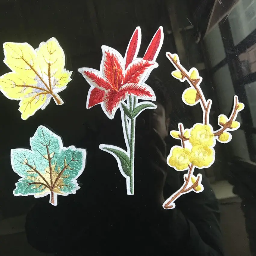 1 Pc Rose Peony Flower Floral Leaves Embroidery Iron on Applique Patch Sew Craft Sewing Repair Embroidered DIY | Дом и сад