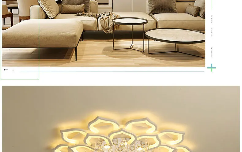 Светодиодные потолочные светильники для гостиной 15-25 квадратных метров, спальни с кристаллами и пультом дистанционного управления